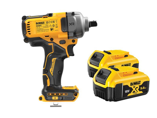 DEWALT DCF892P2T XR BL High Torque 1/2in Impact Wrench 18V 2 x 5.0Ah Li-ion DEWDCF892P2T