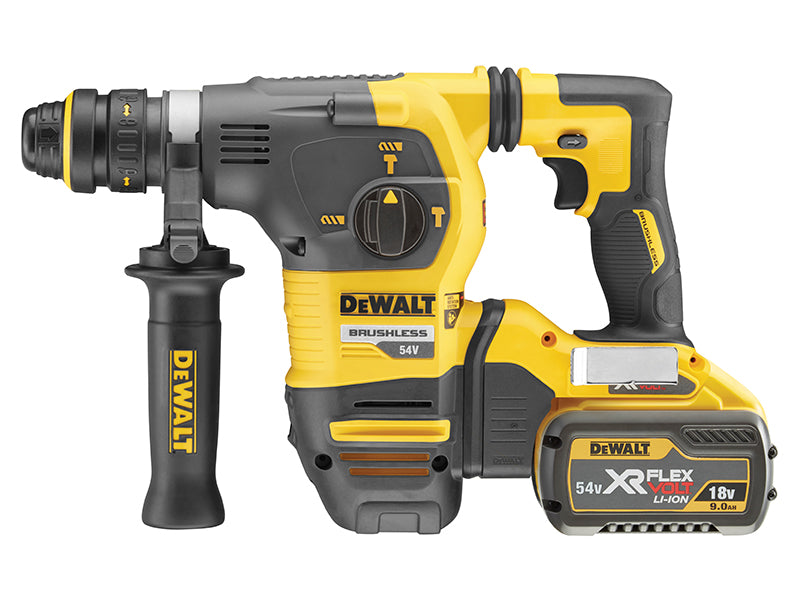 DEWALT DCH334X2 Brushless Q/C Chuck SDS Plus Hammer 54V 2 x 9.0Ah Li-ion DEWDCH334X2