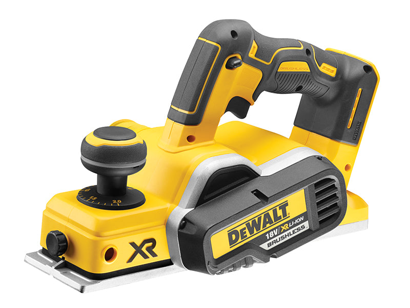DEWALT XR Brushless Planer 18V Bare Unit Width 82mm Cut Depth 2mm DEWDCP580N