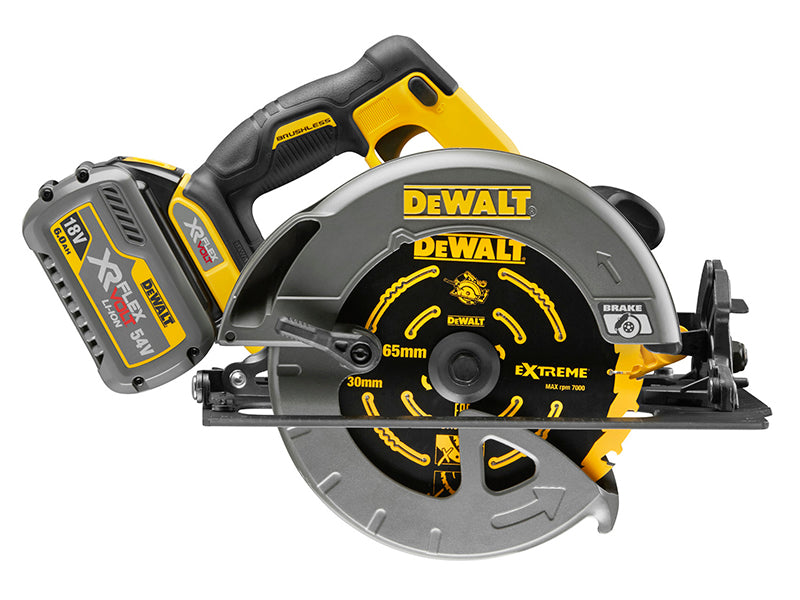 DEWALT DCS575T2 FlexVolt XR Circular Saw 190mm 54V 2 x 2.0Ah Li-ion DEWDCS575T2