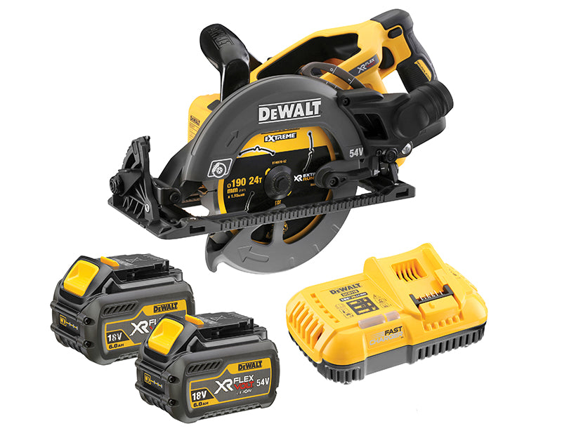 DEWALT DCS577T2 FlexVolt XR High Torque Circular Saw 190mm 54V 2 x 2.0Ah Li-ion DEWDCS577T2