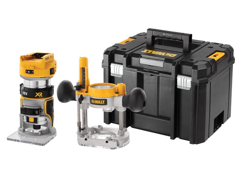 DEWALT DCW604NT XR 1/4in Twin Base Router 18V Bare Unit DEWDCW604NT