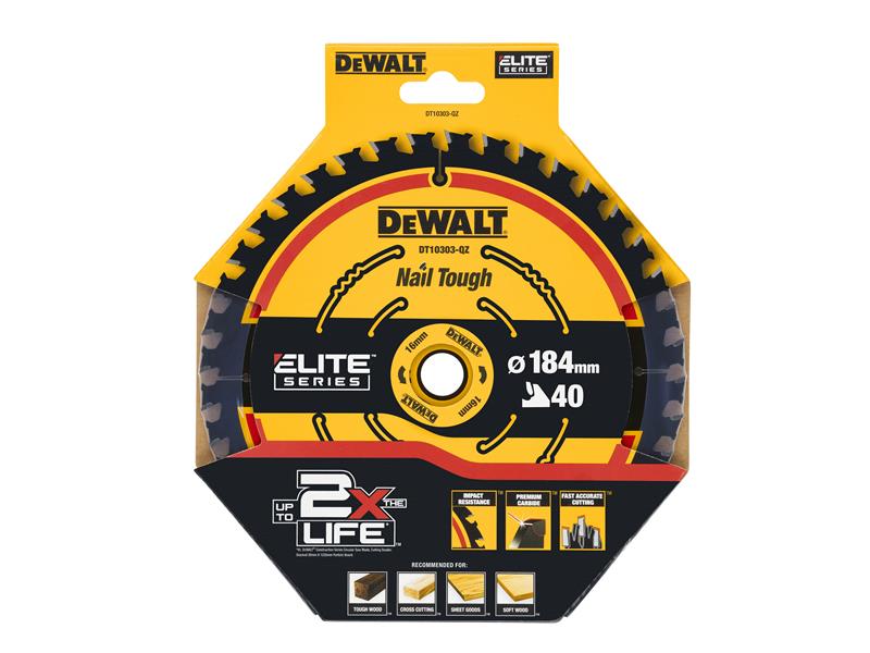 DEWALT Extreme Framing Circular Saw Blade 184 x 16mm x 40T DEWDT10303QZ