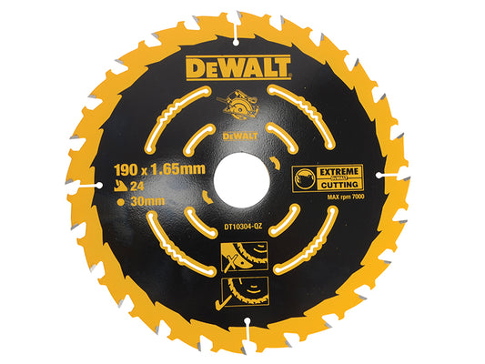 DEWALT Extreme Framing Circular Saw Blade 190 x 30mm x 24T DEWDT10304QZ