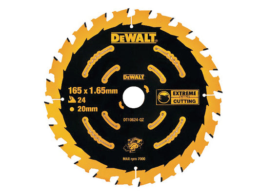 DEWALT Cordless Extreme Framing Circular Saw Blade 165 x 20mm x 24T DEWDT10624QZ
