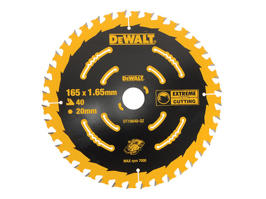 DEWALT Cordless Extreme Framing Circular Saw Blade 165 x 20mm x 40T DEWDT10640QZ