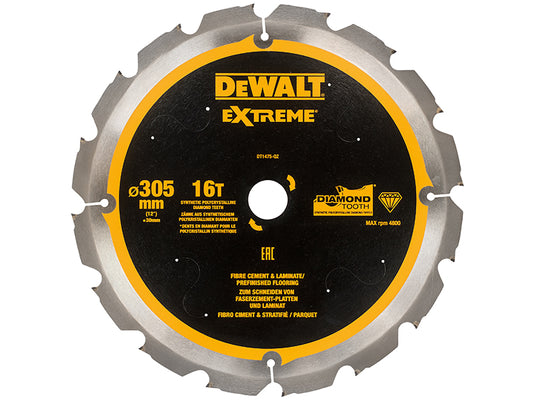 DEWALT Extreme PCD Fibre Cement Saw Blade 305 x 30mm x 16T DEWDT1475QZ