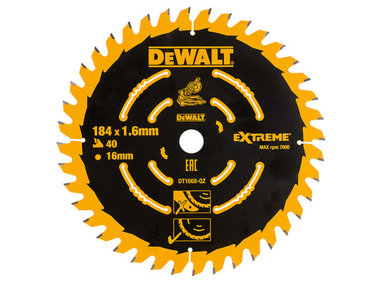 DEWALT Cordless Mitre Saw Blade For DCS365 184 x 16mm x 40T DEWDT1668QZ