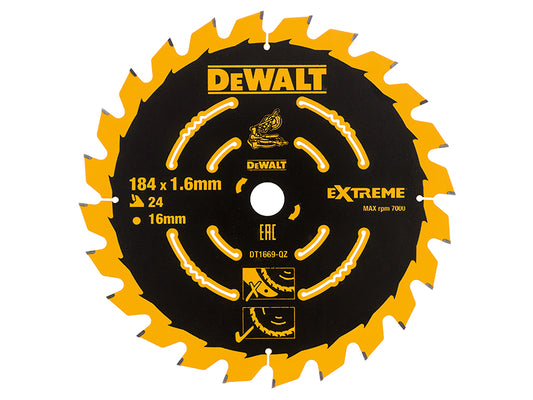 DEWALT Cordless Mitre Saw Blade For DCS365 184 x 16mm x 24T DEWDT1669QZ