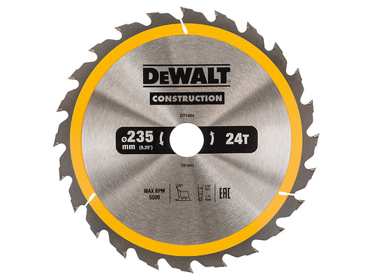 DEWALT Portable Construction Circular Saw Blade 235 x 30mm x 24T DEWDT1954QZ