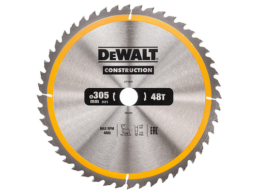 DEWALT Stationary Construction Circular Saw Blade 305 x 30mm x 48T DEWDT1959QZ