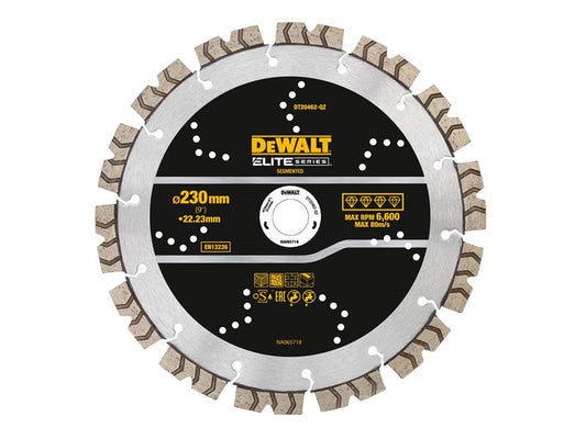 DEWALT ELITE SERIE All Purpose Diamond Segmented Wheel 230 x 22.2mm DT20462QZ