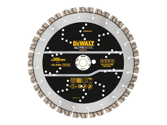 DEWALT ELITE SERIES All Purpose Diamond Segmented Wheel 300 x 25.4mm DT20463QZ