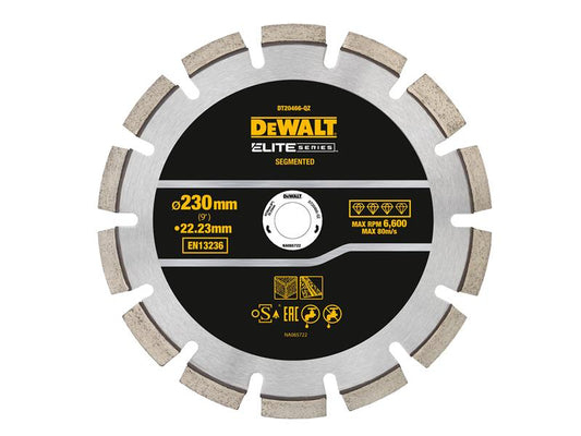 DEWALT ELITE SERIES Asphalt Diamond Segmented Wheel 230 x 22.23mm DT20466QZ