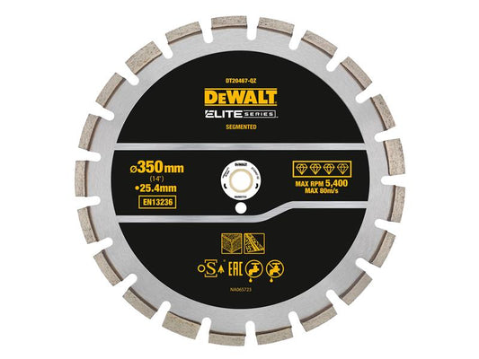DEWALT ELITE SERIES Asphalt Diamond Segmented Wheel 350 x 25.4mm DT20467QZ