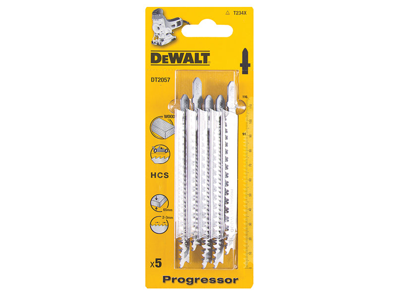 DEWALT HCS Progressor Tooth Jigsaw Blades Pack of 5 T234X DEWDT2057QZ