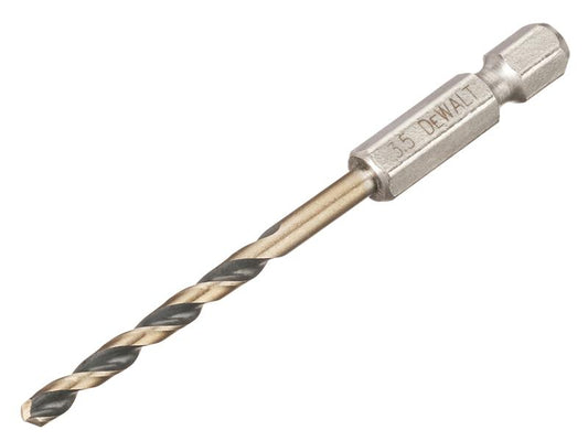 DEWALT BLACK&GOLD 1/4" Hex Shank HSS-G Drill Bit 3.5mm DEWDT20603QZ