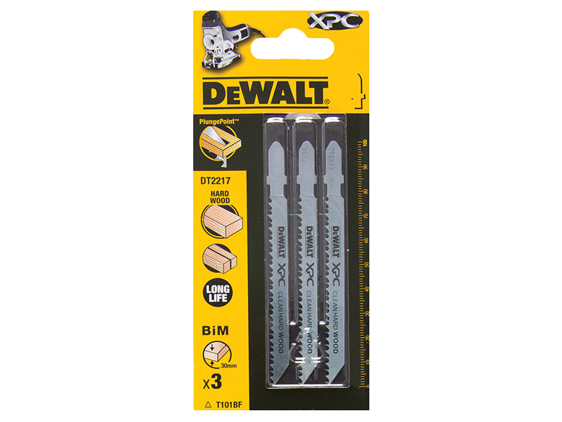 DEWALT XPC Bi-Metal Wood Jigsaw Blades Pack of 3 T101BF DEWDT2217QZ