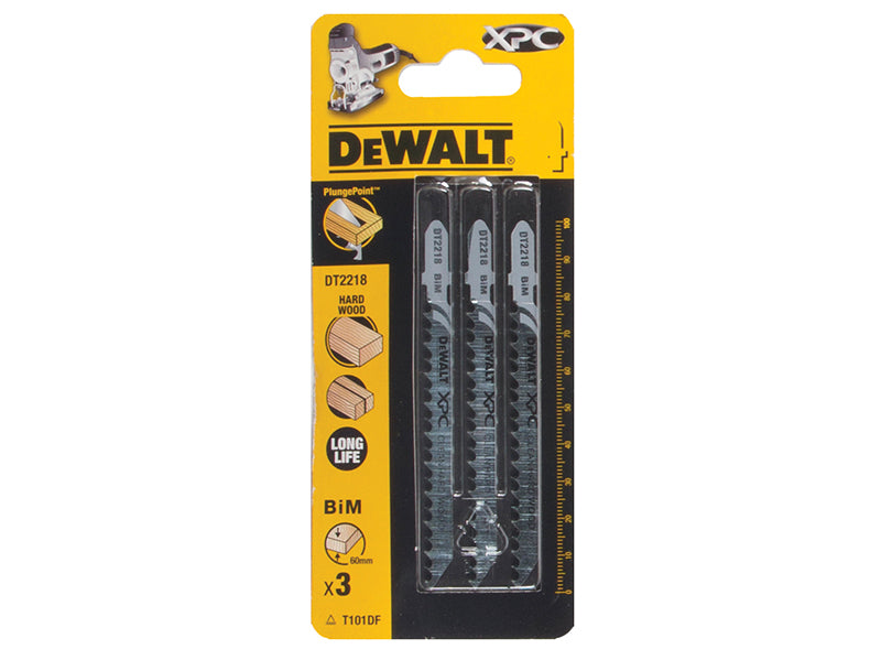 DEWALT XPC Bi-Metal Wood Jigsaw Blades Pack of 3 T101DF DEWDT2218QZ