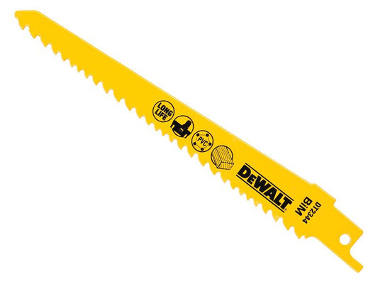 DEWALT Bi-Metal Reciprocating Blade for Wood Cordless 152mm Pack of 5 DEWDT2344QZ