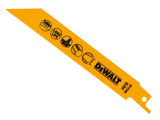 DEWALT Bi-Metal Reciprocating Blade for Metal Cordless 152mm x 18 TPI (Pack 5) DEWDT2346QZ