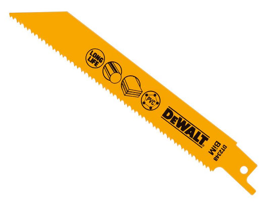 DEWALT Bi-Metal Reciprocating Blade for Plastic & Pipes 152mm( Pack 5) DEWDT2348QZ