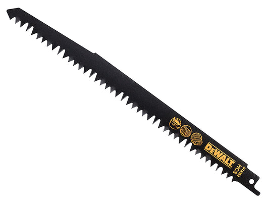DEWALT HCS Reciprocating Blade for Wood, Fast Cuts 240mm x 5/6.5 TPI Pack of 5 DEWDT2352QZ