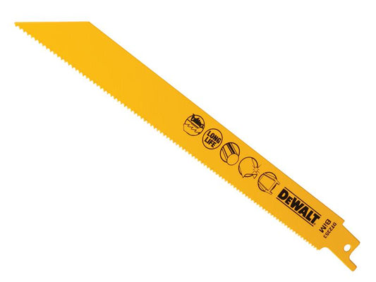 DEWALT Bi-Metal Reciprocating Blade for Metal 203mm x 14 TPI (Pack 5) DEWDT2353QZ