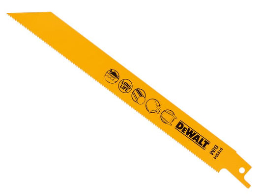 DEWALT Bi-Metal Reciprocating Blade for Metal 203mm x 18 TPI (Pack 5) DEWDT2354QZ
