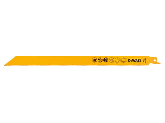 DEWALT Bi-Metal Reciprocating Blade for Metal Rubber & Fibreglass 305mm (Pack 5) DEWDT2355QZ