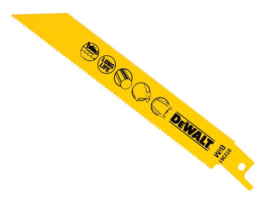DEWALT Bi-Metal Reciprocating Blade for Metal 152mm x 14 TPI (Pack 5) DEWDT2361QZ