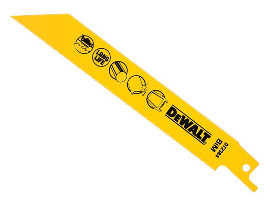 DEWALT Bi-Metal Reciprocating Blade for Metal 152mm x 18 TPI (Pack 5) DEWDT2384QZ