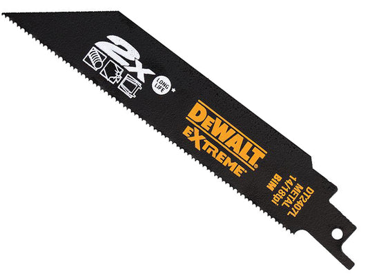DEWALT 2X Life Metal Reciprocating Blade 152mm x 14/18 TPI Pack of 5 DEWDT2407LQZ