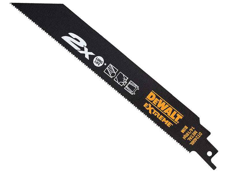 DEWALT 2X Life Metal Reciprocating Blade 203mm x 14/18 TPI Pack of 5 DEWDT2408LQZ