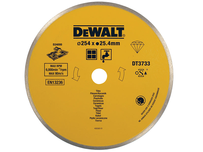 DEWALT Ceramic Diamond Tile Blade 254 x 25.4mm DEWDT3733XJ