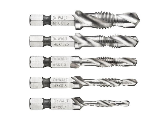 DEWALT Impact Driver Drill Bit Tap Set 5 Piece 1/4in Hex Speed Tip DEWDT50060QZ