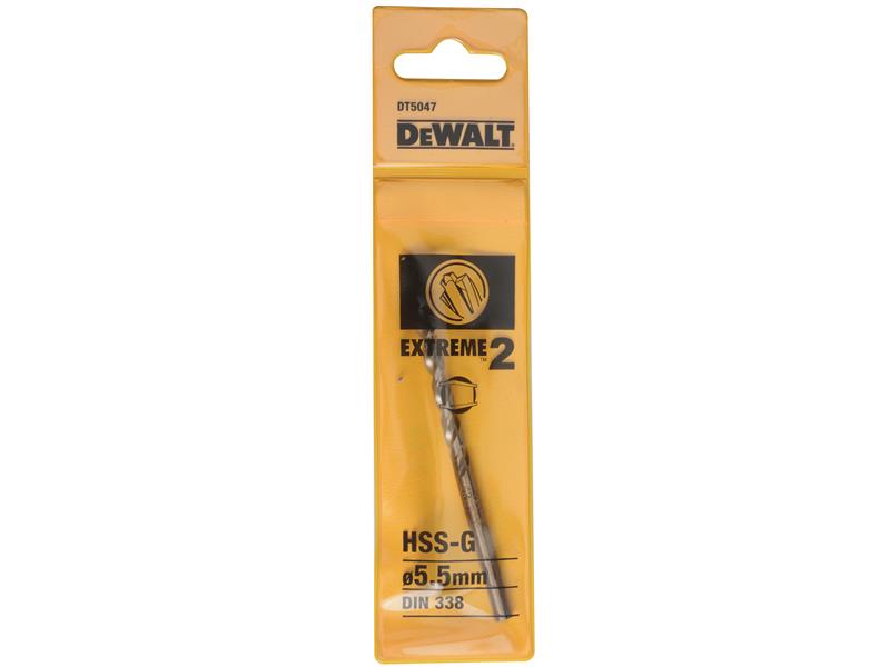 DEWALT Extreme 2 Metal Drill Bit 5.5mm OL:93mm WL:57mm DEWDT5047QZ