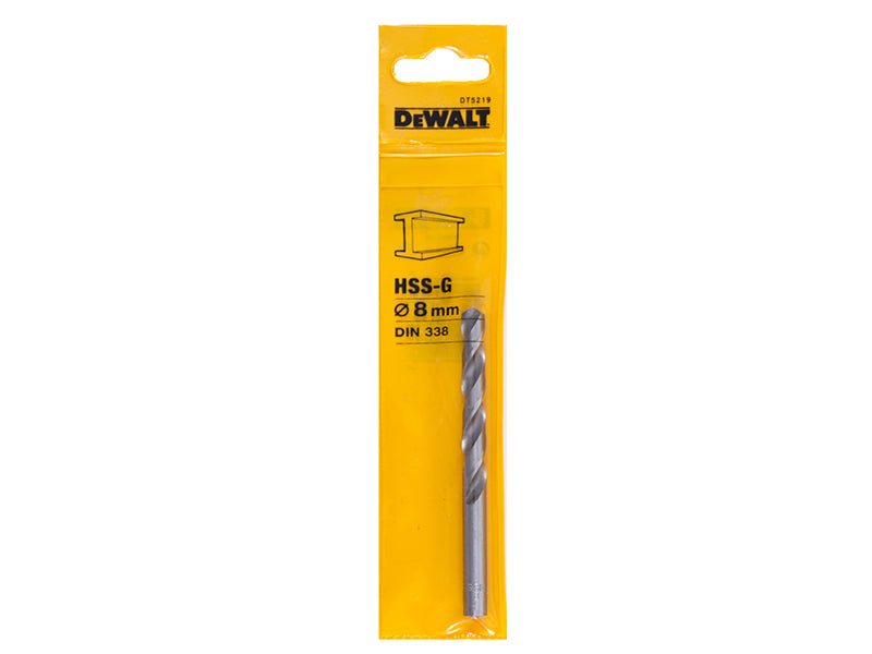DEWALT HSS-G Jobber Drill Bit 8.0mm OL:117mm WL:75mm DEWDT5219QZ