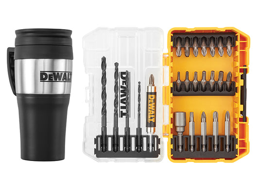 DEWALT DT70706 Drill Drive Set, 25 Piece + Mug Display of 4 DEWDT70706M
