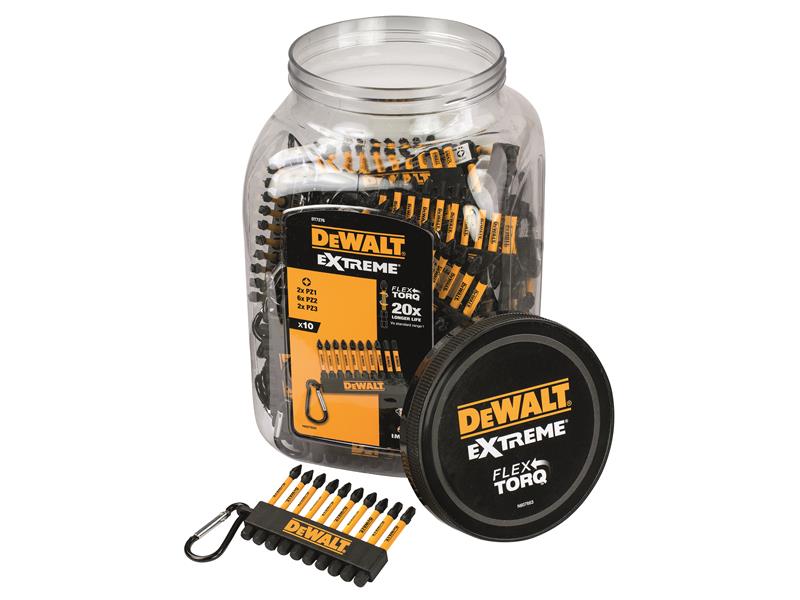 DEWALT DT7276QZ Pozi Bit Keyring 10 Piece (Jar of 50) DEWDT7276QZ