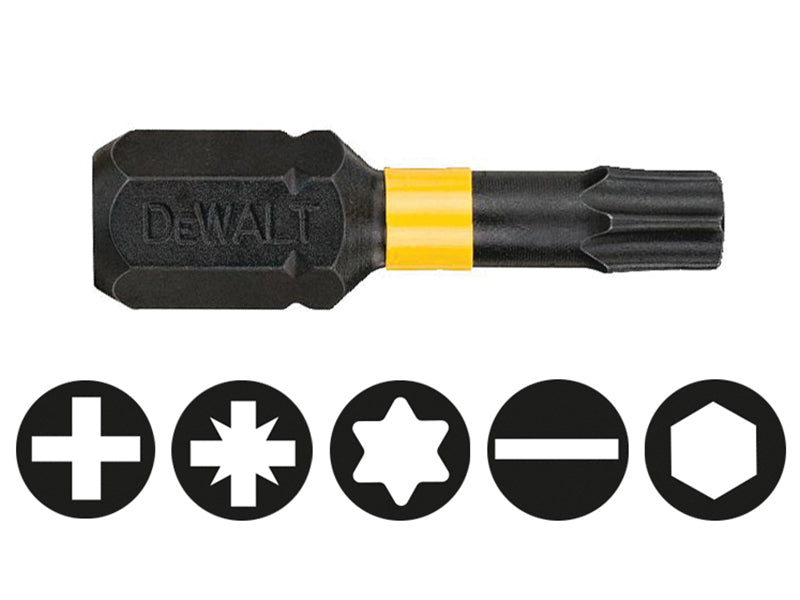 DEWALT Impact Torsion Bits TX25 x 25mm (Pack 5) DEWDT7382TQZ