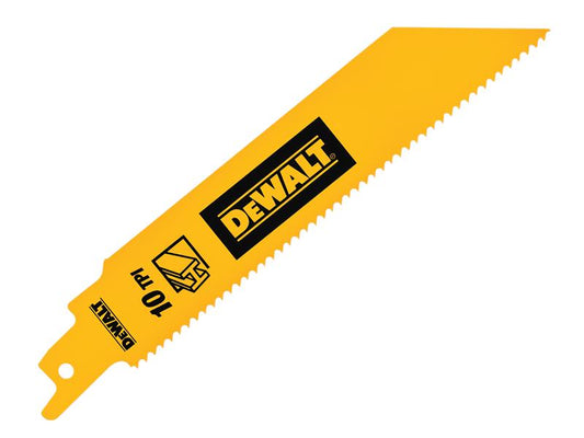 DEWALT DEWDT90384QZ Bi-Metal 1in High Metal Reciprocating Blade 152mm x 10 TPI (Pack 5)