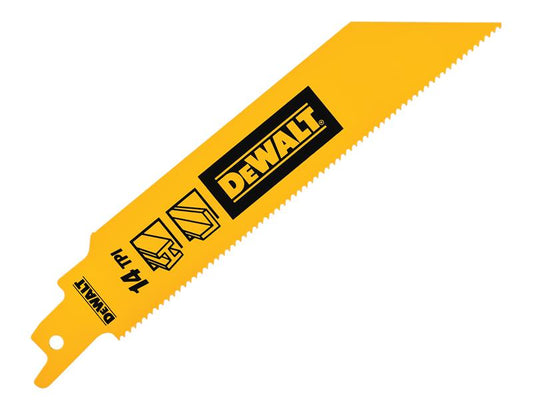 DEWALT Bi-Metal 1in High Metal Reciprocating Blade 152mm x 14 TPI (Pack 5) DEWDT90385QZ