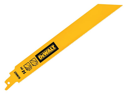 DEWALT Bi-Metal 1in High Metal Reciprocating Blade 228mm x 14 TPI (Pack 5) DEWDT90387QZ