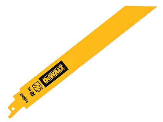 DEWALT Bi-Metal 1in High Metal Reciprocating Blade 228mm x 18 TPI (Pack 5) DEWDT90388QZ
