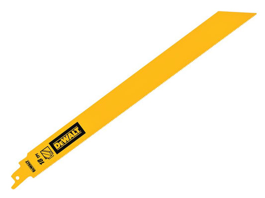 DEWALT DEWDT90391QZ Bi-Metal 1in High Metal Reciprocating Blade 304mm x 18 TPI (Pack 5)