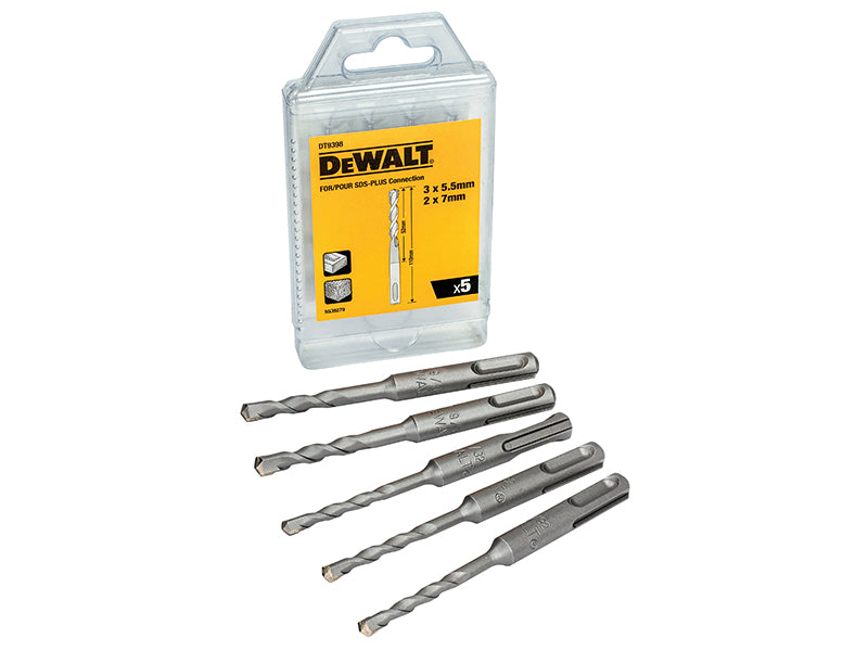 DEWALT DT9398 SDS Plus Drill Bit Set, 5 Piece DEWDT9398QZ
