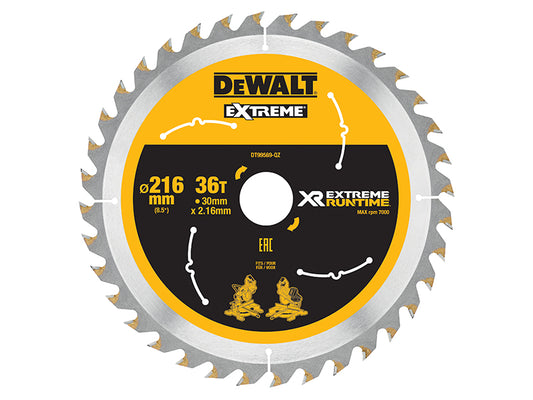 DEWALT XR FlexVolt Circular Saw Blade 216 x 30mm x 36T DEWDT99569QZ
