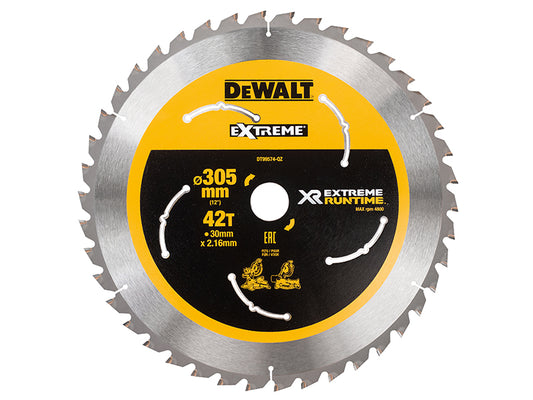 DEWALT XR FlexVolt Mitre Saw Blade 305 x 30mm x 42T DEWDT99574QZ