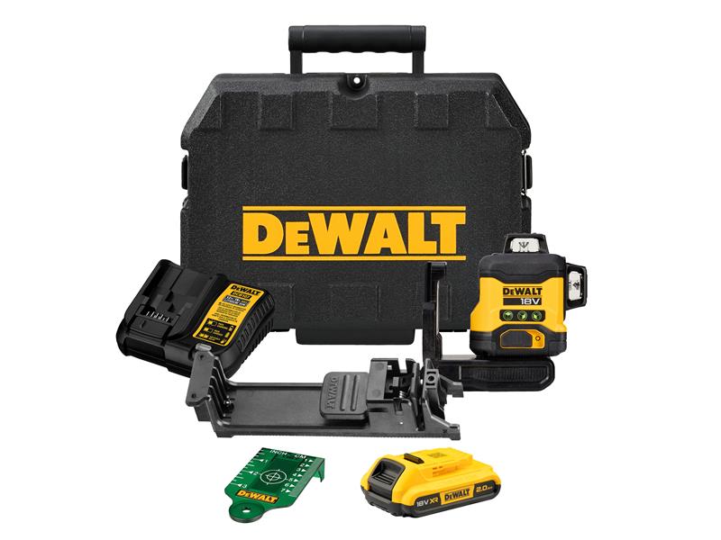 DEWALT DCLE34031D1 3 x 360° Multi Line Laser 18V 1 x 2.0Ah Li-ion DEWLE34031D1